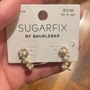 BaubleBar Gold and Pearl Cluster Earrings
